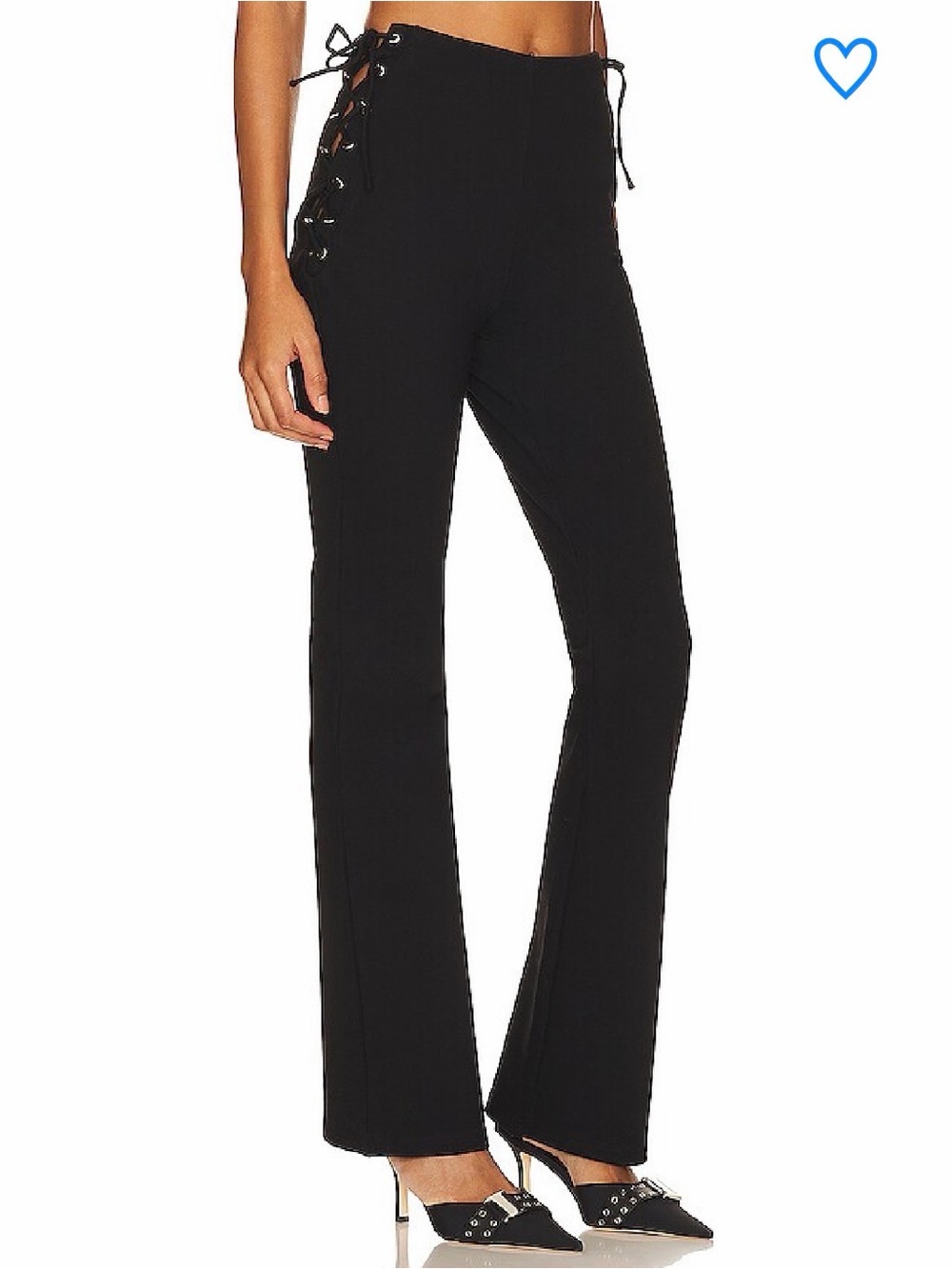 Super down black lace up side pants / leggings
